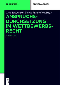 Original PDF Ebook - Anspruchsdurchsetzung im Wettbewerbsrecht2nd Edition -9783110783322