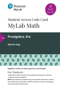 Original PDF Ebook - MyLab Math with Pearson eText Access Code (18 Weeks) for Prealgebra8th Edition -9780134707648